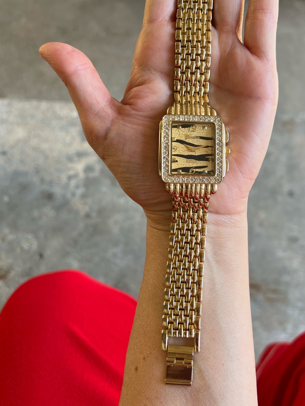 Y2K Gold Crystal-Accent Women's Watch Bracelet Zebra - Picture 5 of 5
